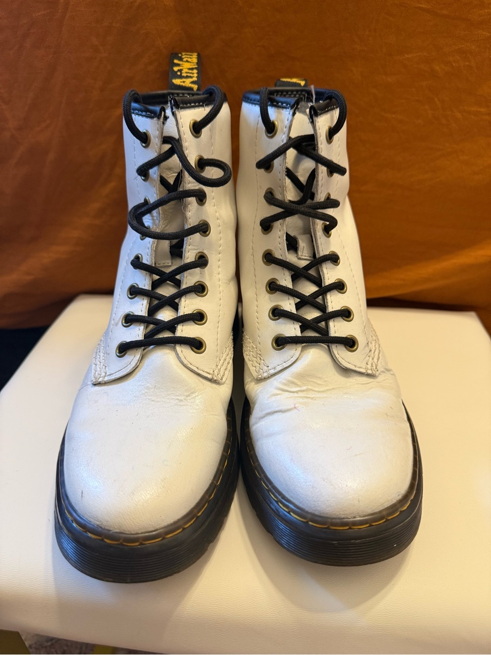 Dr. Martens white 8 eyelet airwair boot women’s 8
